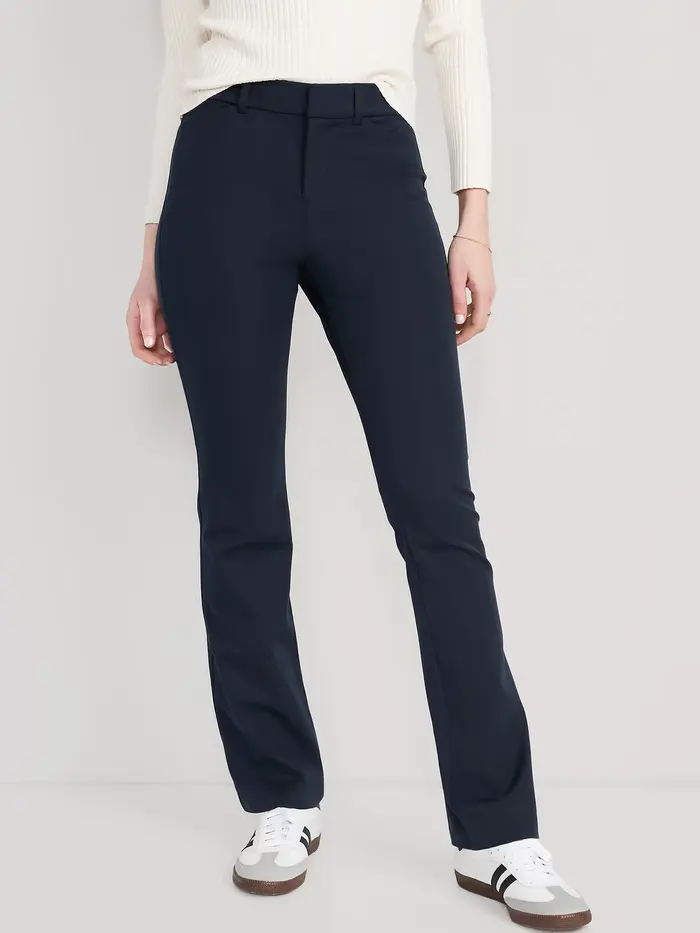 High-Waisted Pixie Flare Pants - Navy