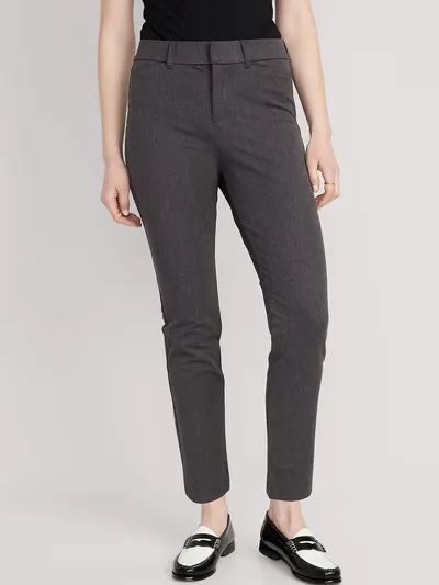 High-Waisted Pixie Skinny Ankle Pants - Dark Heathered Gray