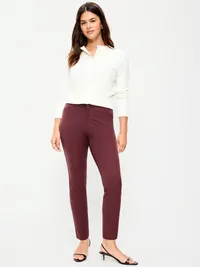 High-Waisted Pixie Skinny Ankle Pants - Red Raisin — view 5