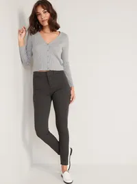 High-Waisted Pixie Skinny Pants - Dark Heathered Gray — view 3