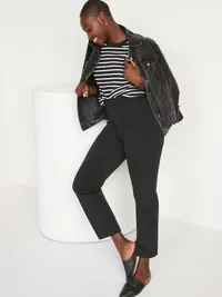 High-Waisted Pixie Straight Pants - Black Jack — view 3