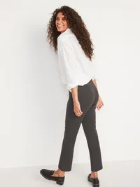High-Waisted Pixie Straight Pants - Dark Heather Gray — view 2