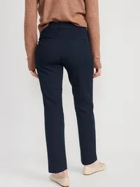 High-Waisted Pixie Straight Pants - In the Navy — view 2