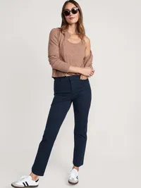 High-Waisted Pixie Straight Pants - In the Navy — view 3