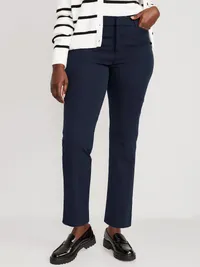 High-Waisted Pixie Straight Pants - In the Navy — view 5