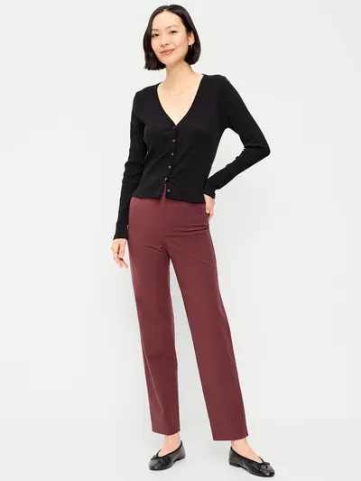 High-Waisted Pixie Straight Pants - Reddy Or Not