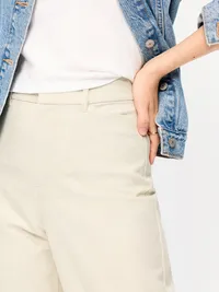 High-Waisted Pixie Straight Pants - Tan Heather — view 4