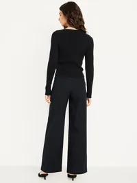 High-Waisted Pixie Super Wide-Leg Pants - Black Jack — view 3