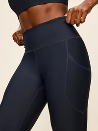 High-Waisted PowerSoft 7/8 Pocket Leggings - Dusk Navy — view 4
