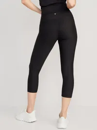 High-Waisted PowerSoft Crop Leggings - Black Jack — view 2