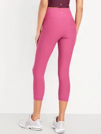 High-Waisted PowerSoft Crop Leggings - Thimble Berry — view 2