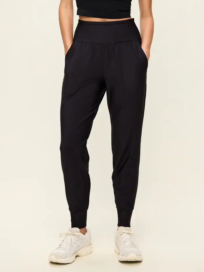 High-Waisted PowerSoft Pocket Joggers - Black Jack