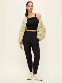 High-Waisted PowerSoft Pocket Joggers - Black Jack — view 2
