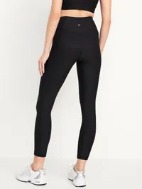 High-Waisted PowerSoft Ribbed Pocket Leggings - Ribbed Black Jack — view 2
