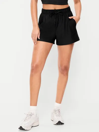 High-Waisted PowerSoft Shorts -- 3.5-inch inseam - Black Jack 2