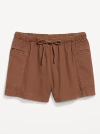 High-Waisted Pull-On Utility Shorts - Coco de mer — view 4