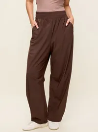 High-Waisted SleekTech Barrel Ankle Pants - Coffee Bl — view 5