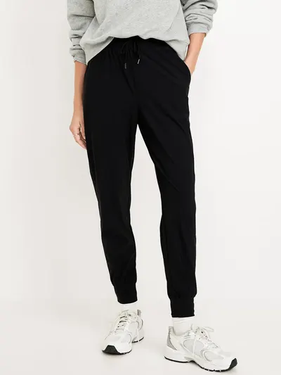 High-Waisted SleekTech Joggers - Black