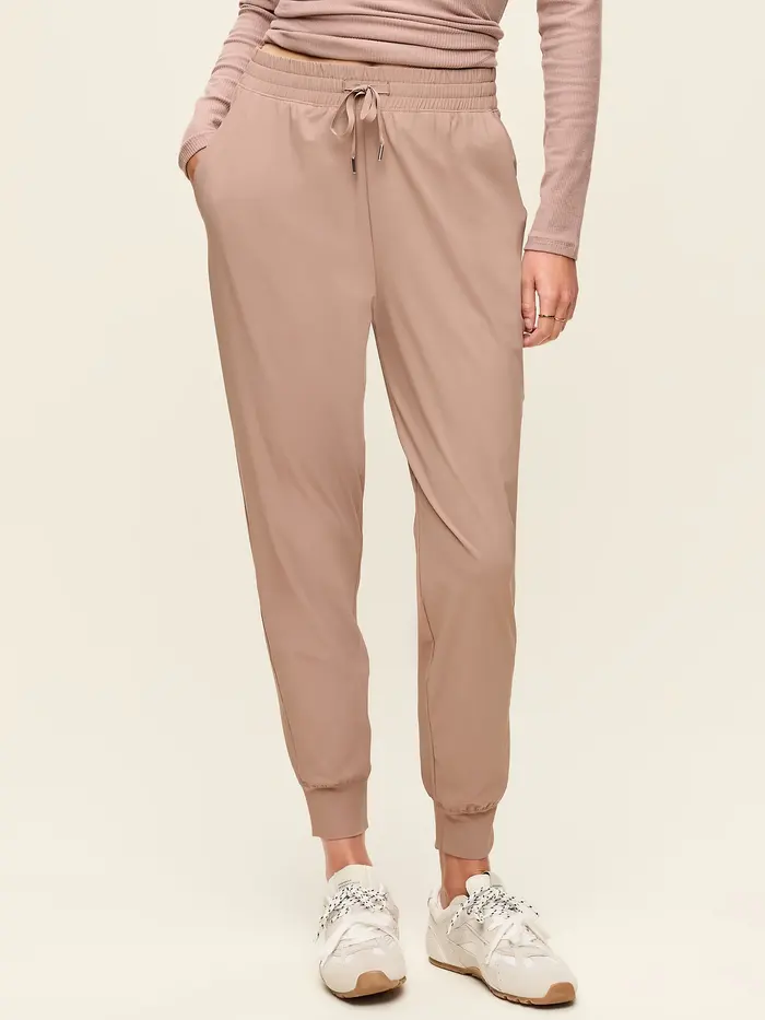 High-Waisted SleekTech Joggers - Mocha