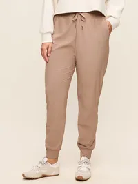 High-Waisted SleekTech Joggers - Mocha — view 5