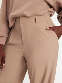 High-Waisted SleekTech Trouser Pants - Salt Marsh — view 3