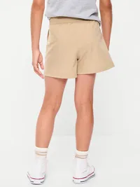 High-Waisted StretchTech Performance Shorts for Girls - Rolled Oats — view 2