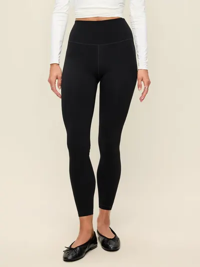 High-Waisted StudioSmooth 7/8 Leggings - Black Jack