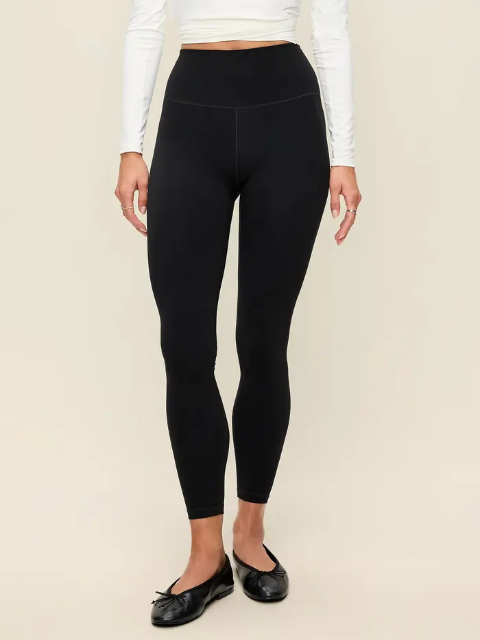 High-Waisted StudioSmooth 7/8 Leggings - Black Jack