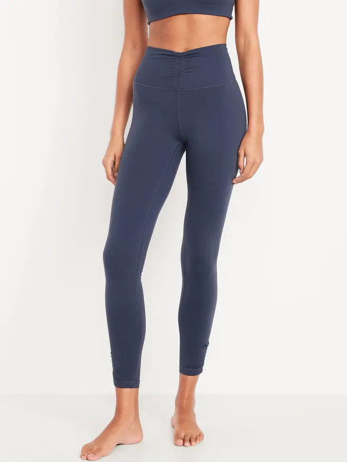 High-Waisted StudioSmooth Ruched Leggings - Dusk Navy