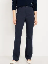 High-Waisted Uniform Boot-Cut Pants - Navy Captain — view 2