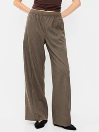 High-Waisted Wide-Leg Trouser - Surface Brown — view 2