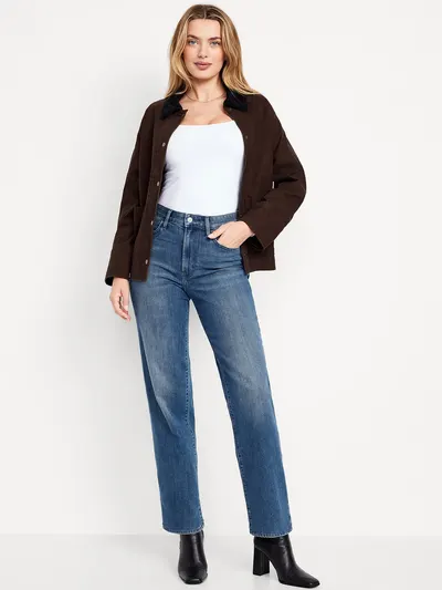 High-Waisted Wow Loose Jeans - Medium Wash