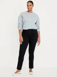 High-Waisted Wow Straight Ankle Jeans - Black Jack — view 4