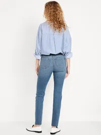 High-Waisted Wow Straight Ankle Jeans - Destroyed Medium Wash — view 3