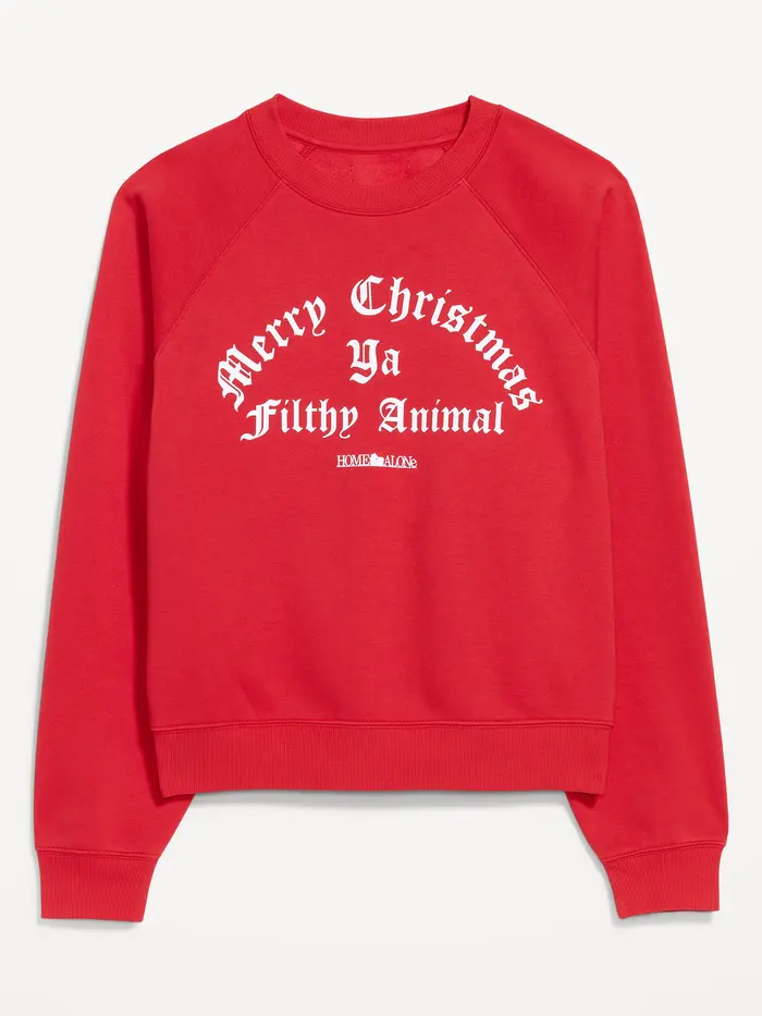 Home Alone™ Oversized Raglan Sweatshirt - Scotty Red