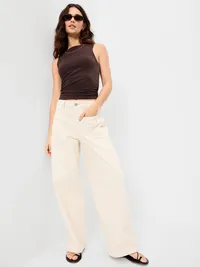 Hug Double-Layer Boatneck Top - Black Coffee — view 3