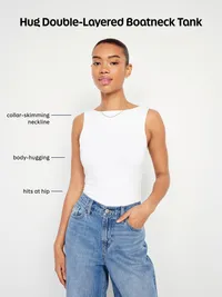 Hug Double-Layer Boatneck Top - Black Jack — view 4