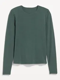 Hug Double-Layer Crew-Neck Long-Sleeve Top - Cavernous — view 4