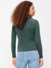 Hug Double-Layer Crew-Neck Long-Sleeve Top - Cavernous — view 2