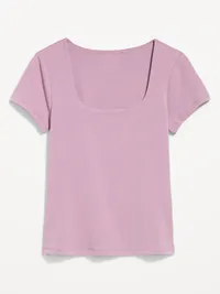 Hug Double-Layer Scoop-Neck Top - Rose Dawn — view 4