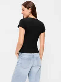 Hug Double-Layer Short-Sleeve Top - BlackJack — view 2