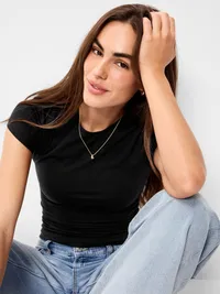 Hug Double-Layer Short-Sleeve Top - BlackJack — view 3