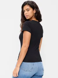 Hug Double-Layer Short-Sleeve Top - BlackJack — view 5