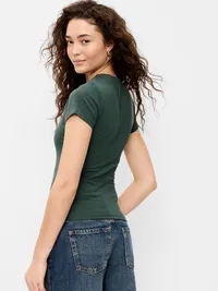 Hug Double-Layer Short-Sleeve Top - Cavernous — view 2