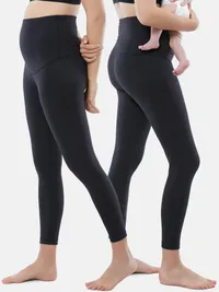 Ingrid and Isabel Postpartum Legging Two Pack - Black — view 2