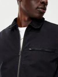Insulated Canvas Barn Jacket - Black Jack — view 4