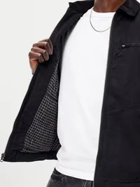 Insulated Canvas Barn Jacket - Black Jack — view 5