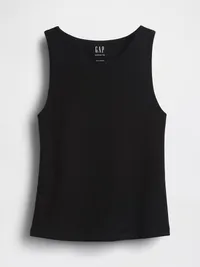 Jersey Crop Tank Top - Black — view 5
