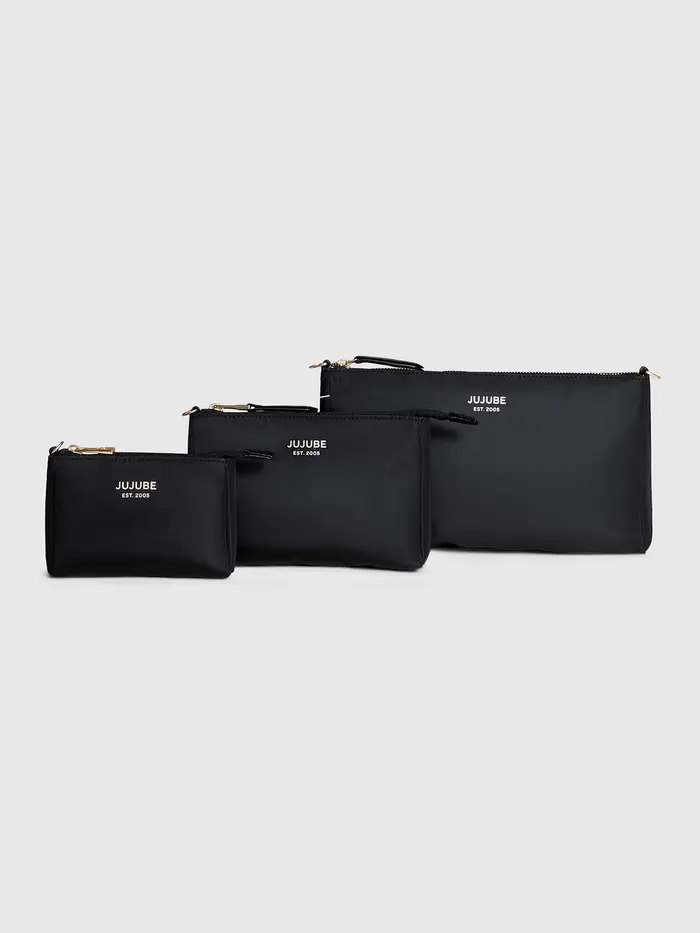 JuJuBe 3 Piece Pouch Set - BLACK