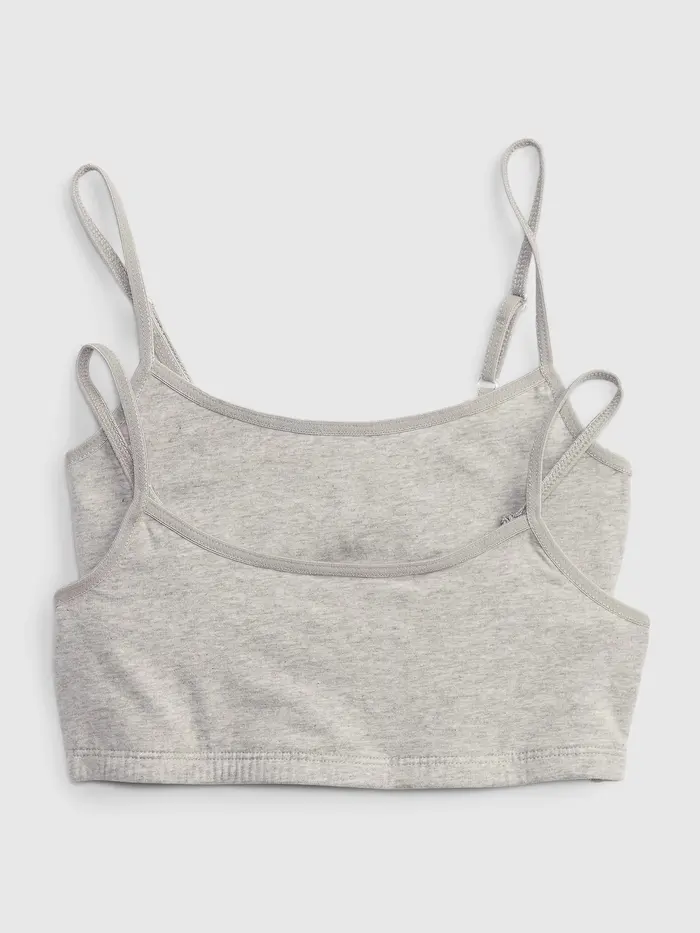 Kids Basic Bra (2-Pack) - Light heather grey